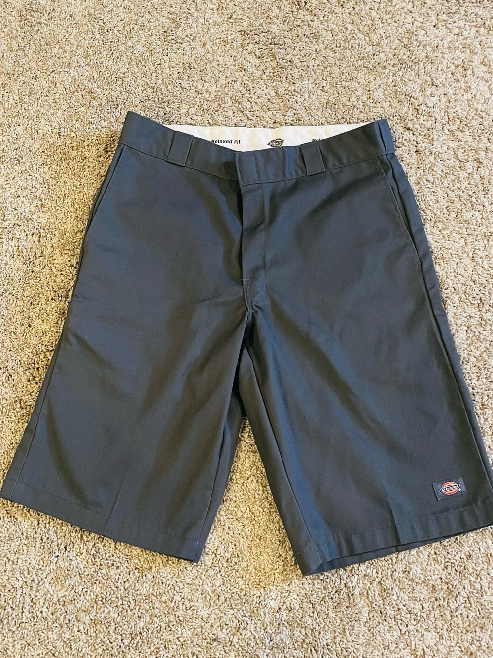 Dickies Men's Grey Relaxed Flat Front Work Shorts